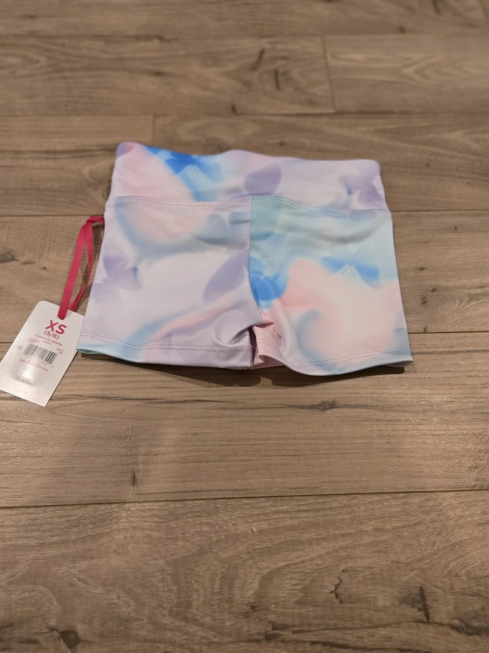 NWT Justice Girls Cinch Waistband Shortie Tie Dye Pastel Butterfly Size XS 5-6